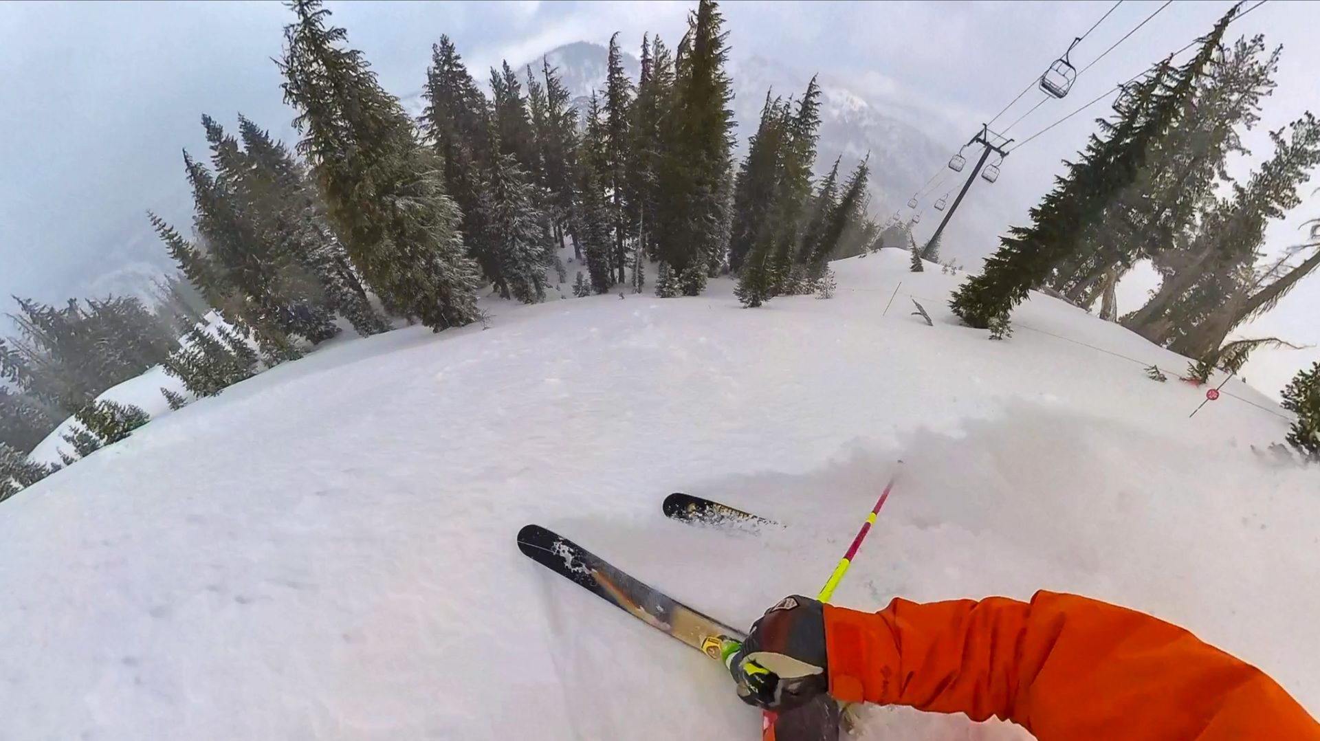 Skiing powder at Palisades Tahoe, CA. | Photo: SnowBrains